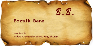 Bozsik Bene névjegykártya